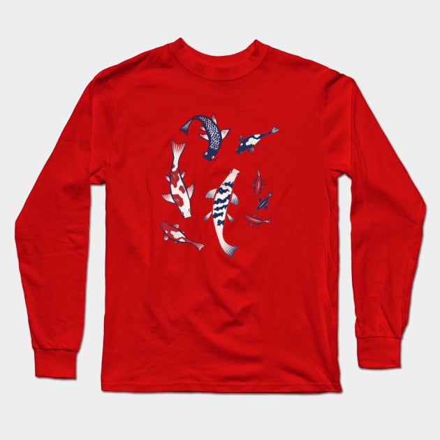 Koi (鯉 / Carp) Long Sleeve T-Shirt by akaneyabushita